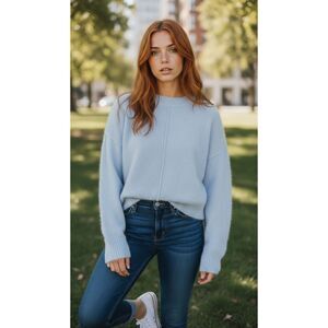 Vince Camuto Crew Neck Sweater - Light Gray